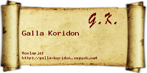 Galla Koridon névjegykártya